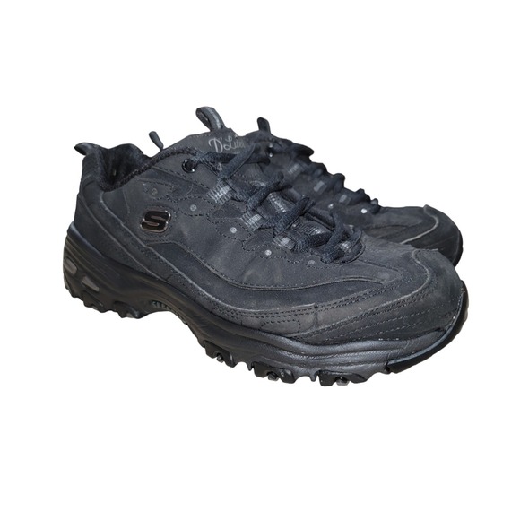 Skechers Shoes - Skechers D Lites Women's‎ 11949W Black Leather Comfort Shoes Sneakers Size 7 W